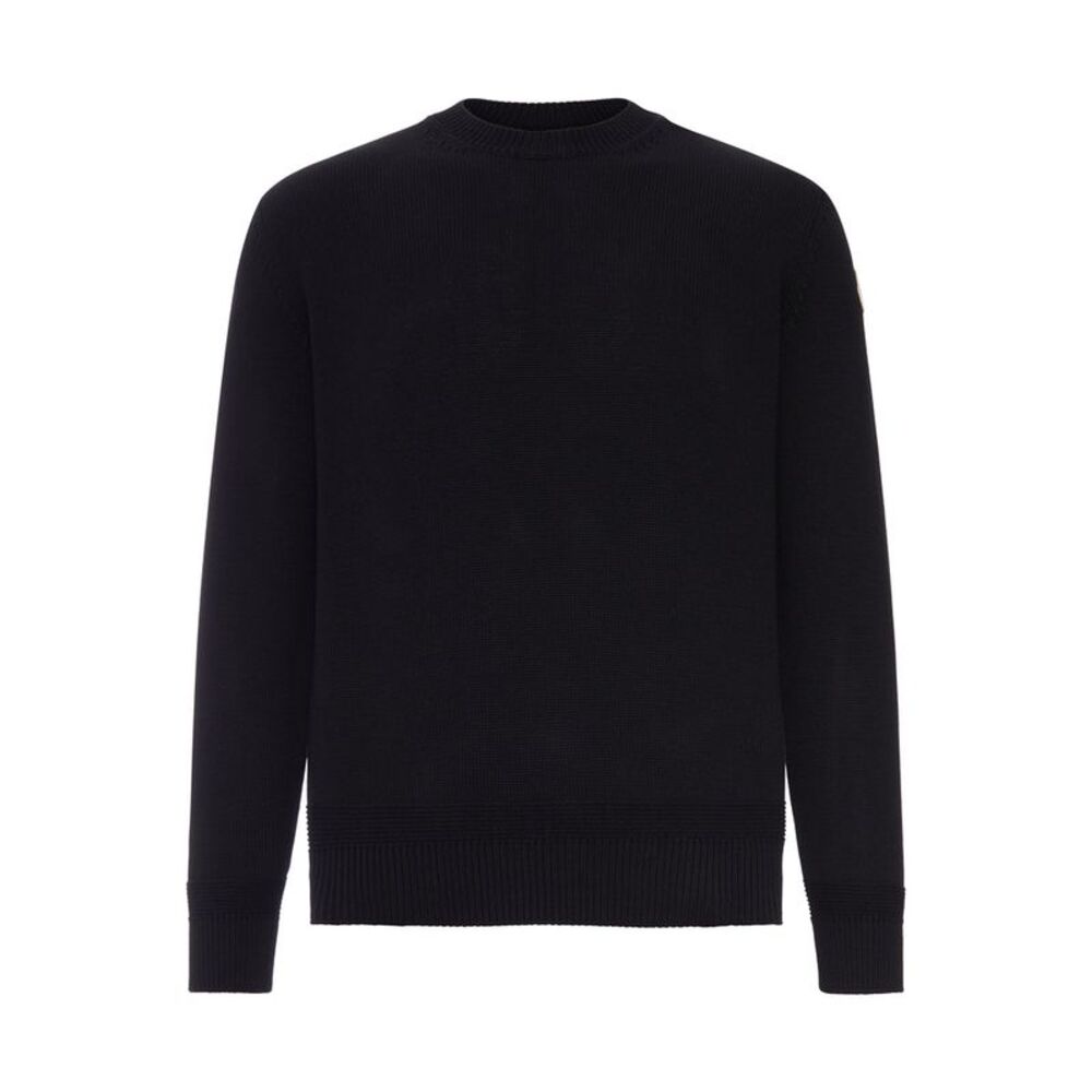 Moncler Men Cotton Sweater With Logo Patch